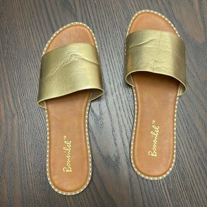 Bonnibel Gold studded flats